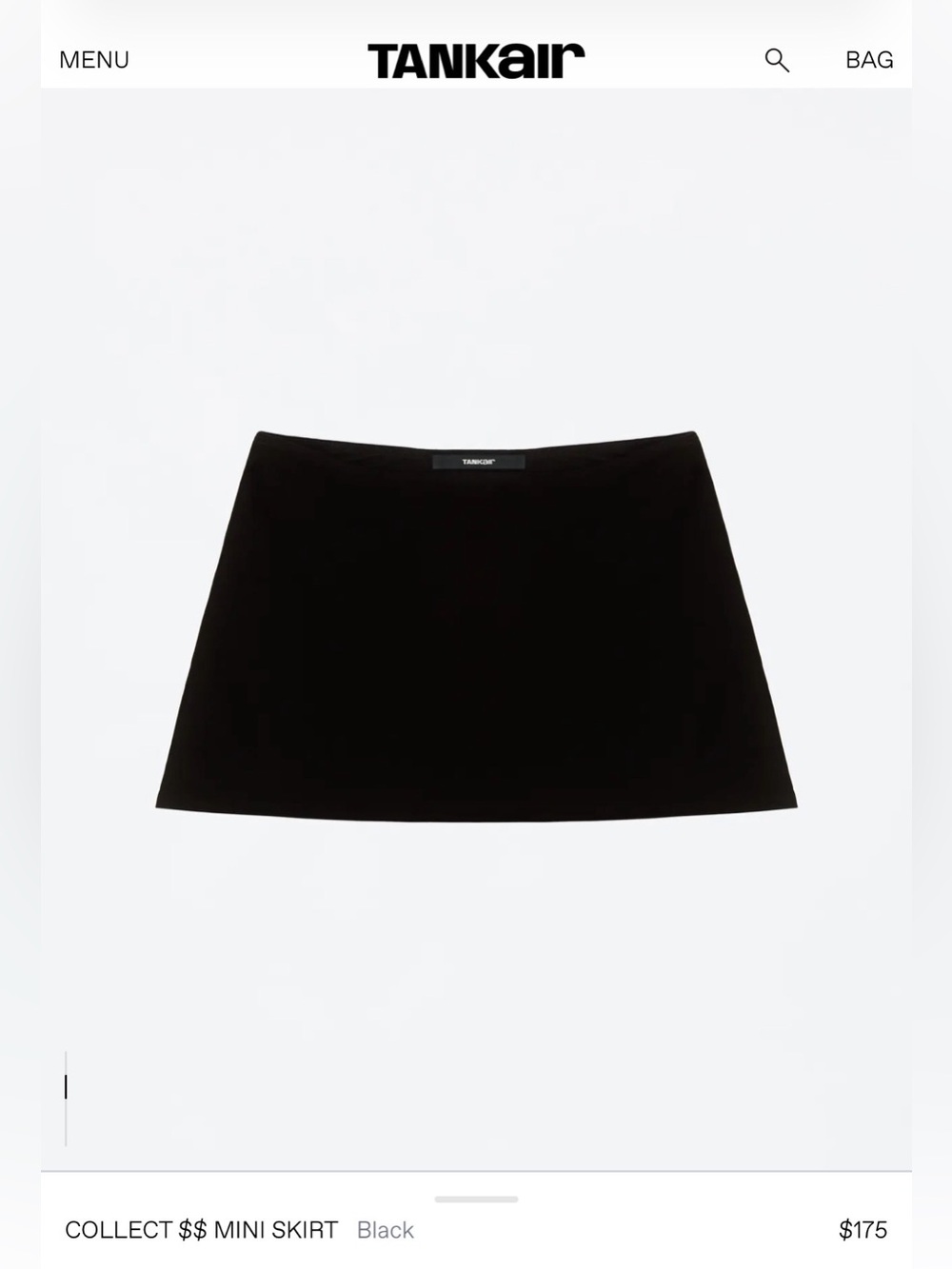 Tank Air Black Collect Mini Skirt